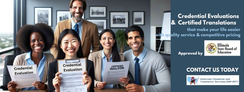 Historical Illinois credential evaluation promotional illustration