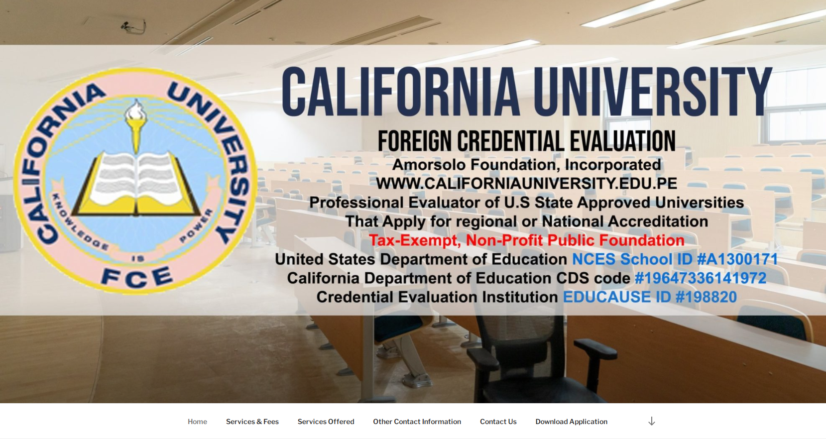 Historical California University FCE sign