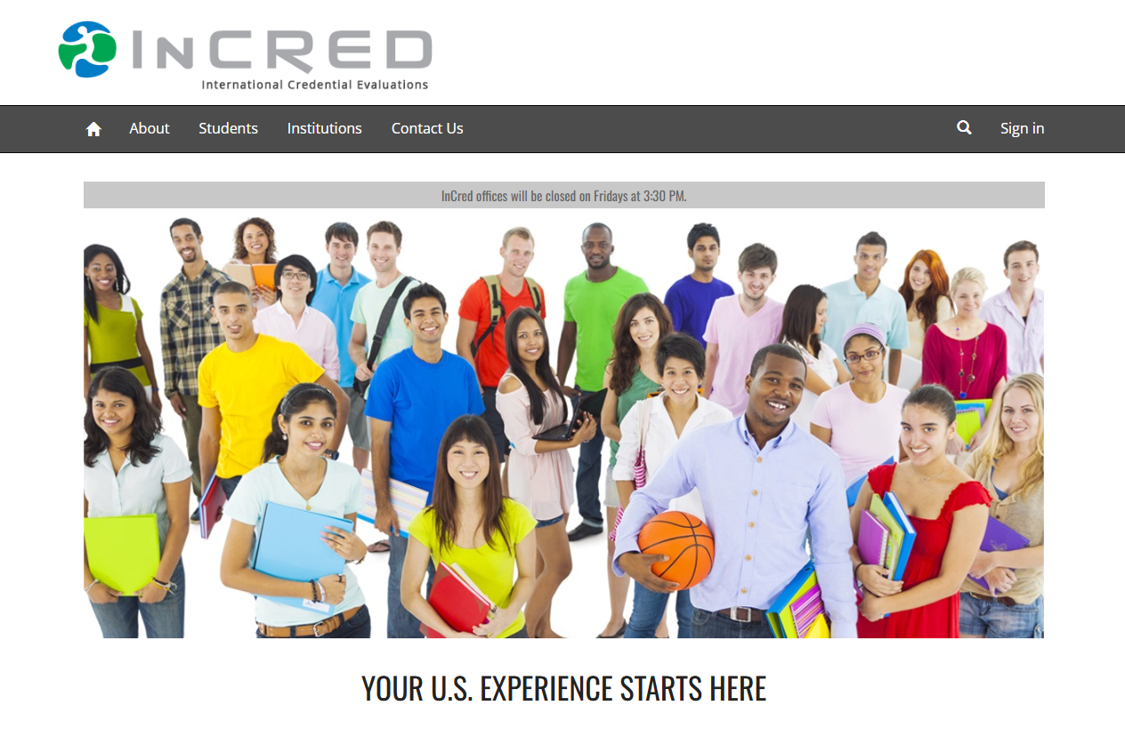 Historical InCred website screenshot