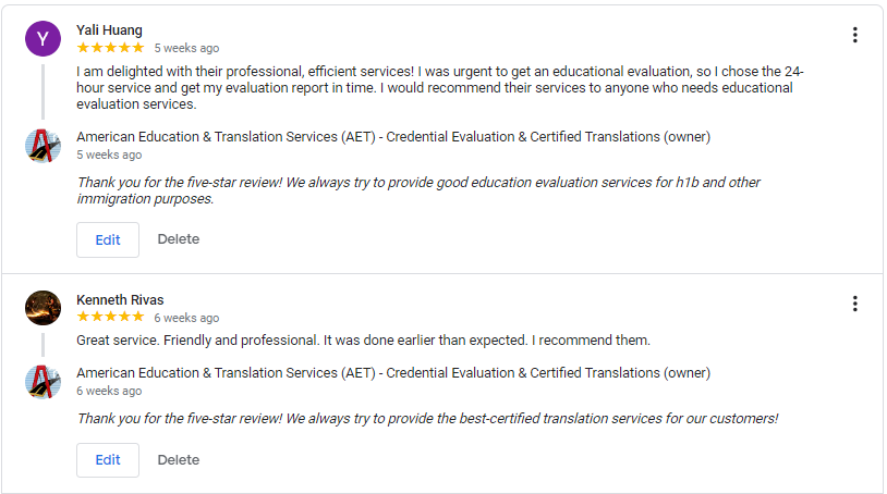 Historical customer review screenshot
