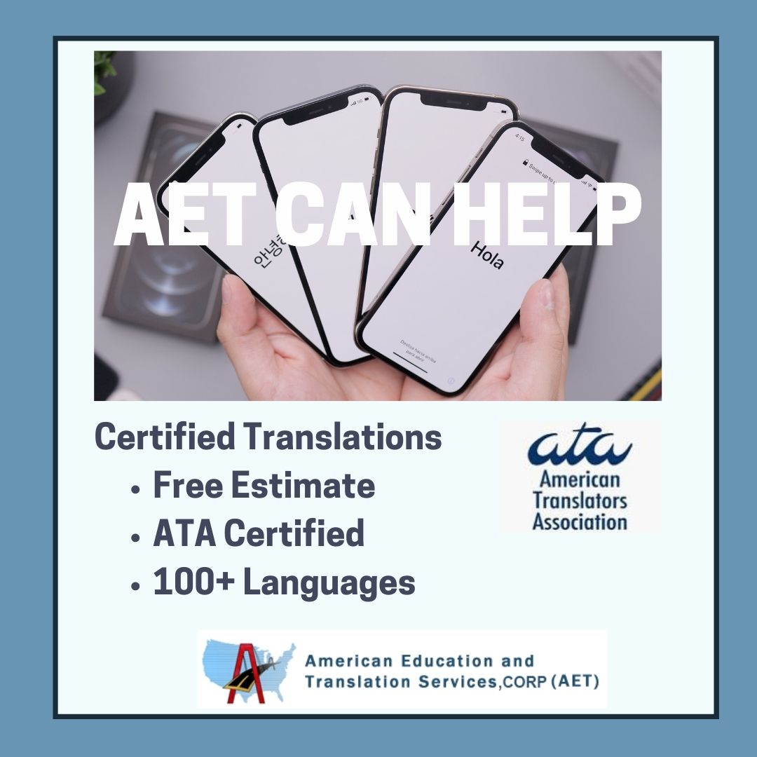 Miami Certified Translations & Credential Evaluation AET